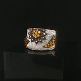 LeVian 18k Yellow Gold Orange Sapphire and Diamond Ring Size 7
