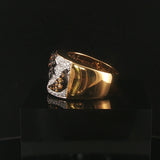 LeVian 18k Yellow Gold Orange Sapphire and Diamond Ring Size 7