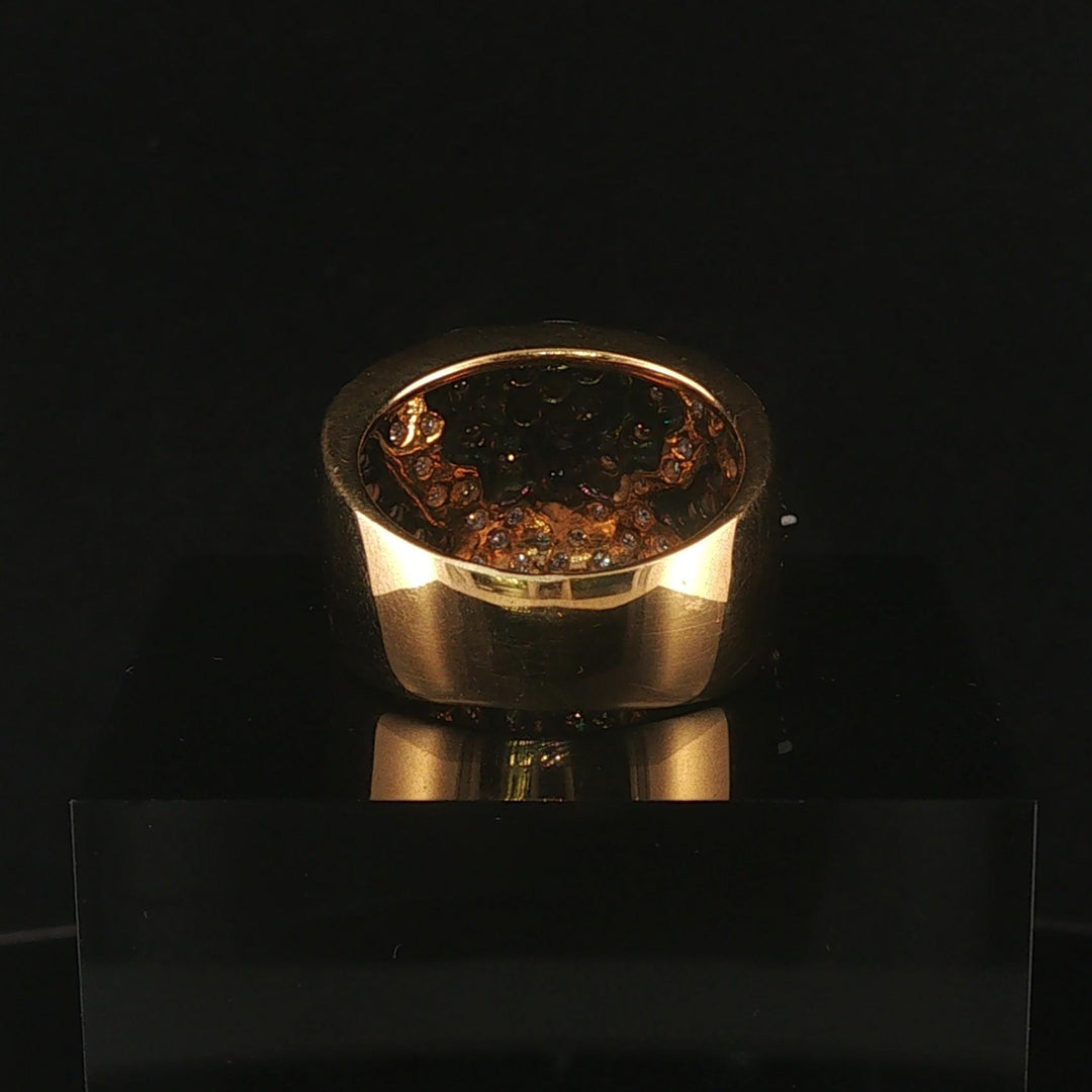 LeVian 18k Yellow Gold Orange Sapphire and Diamond Ring Size 7