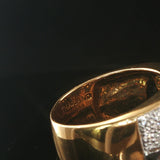 LeVian 18k Yellow Gold Orange Sapphire and Diamond Ring Size 7