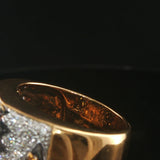 LeVian 18k Yellow Gold Orange Sapphire and Diamond Ring Size 7