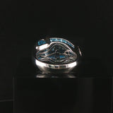 Bellarri 18k White Gold Blue Topaz and Diamond Ring Size 7