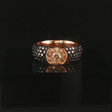 18k Rose Gold 0.88cttw Black and Brown Diamond Band Ring Size 6