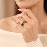 18k Rose Gold 0.88cttw Black and Brown Diamond Band Ring Size 6