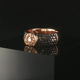 18k Rose Gold 0.88cttw Black and Brown Diamond Band Ring Size 6