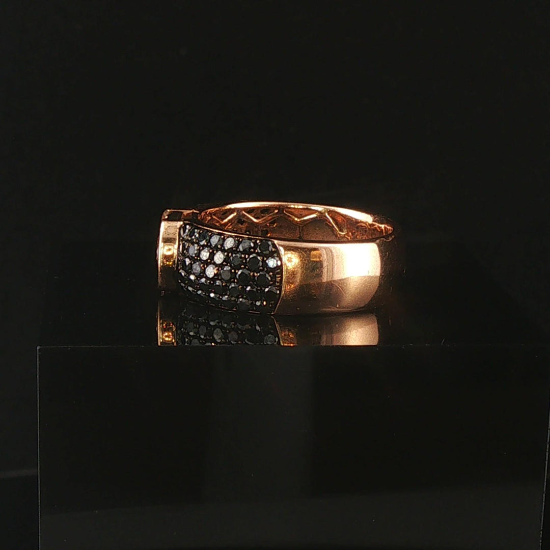 18k Rose Gold 0.88cttw Black and Brown Diamond Band Ring Size 6