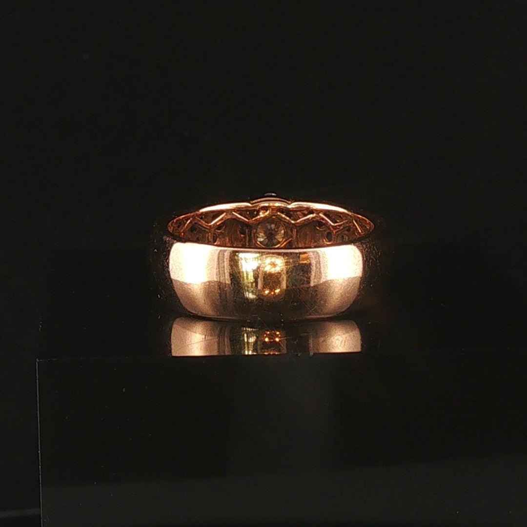 18k Rose Gold 0.88cttw Black and Brown Diamond Band Ring Size 6