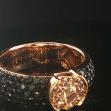 18k Rose Gold 0.88cttw Black and Brown Diamond Band Ring Size 6
