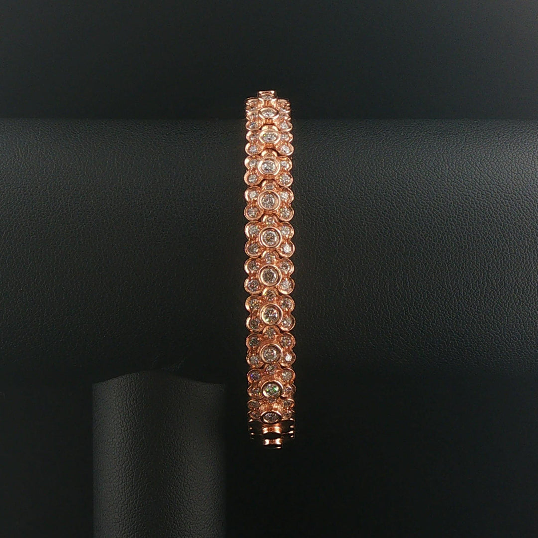 Sonia B 14k Rose Gold and 3cttw Diamond Heavy 38.2g Flex Bangle Bracelet 7"