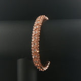 Sonia B 14k Rose Gold and 3cttw Diamond Heavy 38.2g Flex Bangle Bracelet 7"