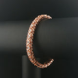 Sonia B 14k Rose Gold and 3cttw Diamond Heavy 38.2g Flex Bangle Bracelet 7"