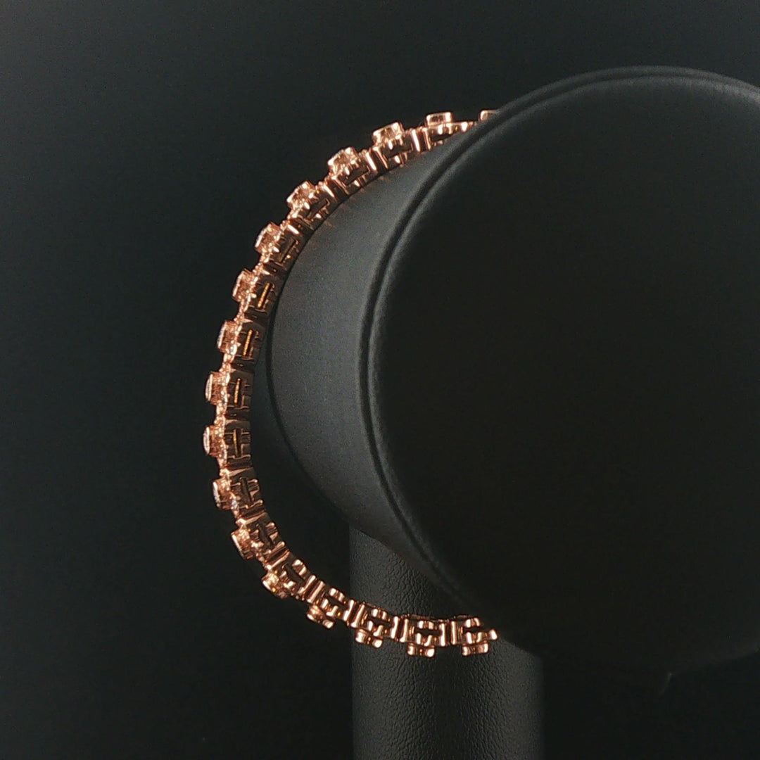 Sonia B 14k Rose Gold and 3cttw Diamond Heavy 38.2g Flex Bangle Bracelet 7"