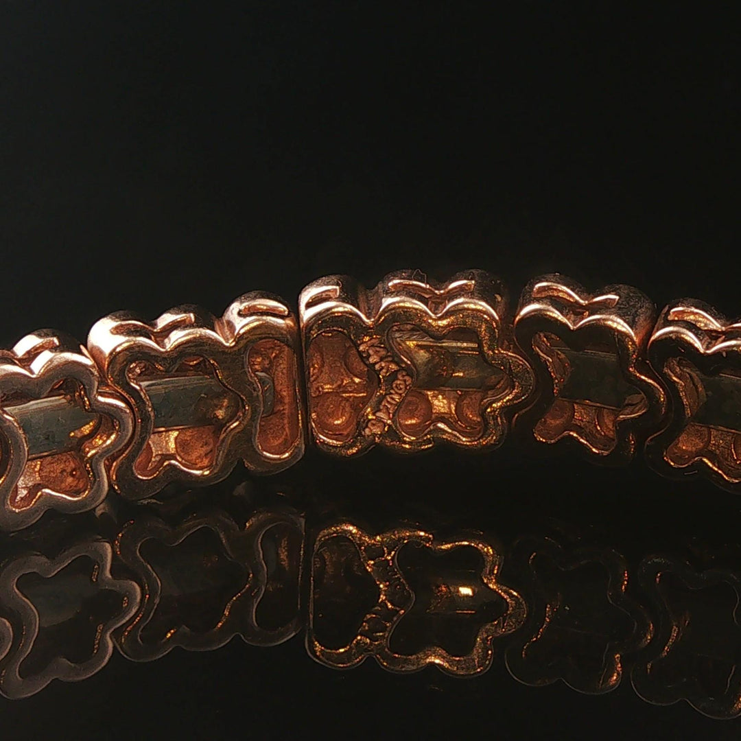Sonia B 14k Rose Gold and 3cttw Diamond Heavy 38.2g Flex Bangle Bracelet 7"