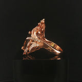 LeVian 14k Rose Gold Smoky Quartz Multi Gemstone and Diamond Large Ring Size 9.5