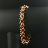 Sonia B 14k Yellow Gold 22cttw Citrine and 1cttw Diamond Link Bracelet 7.75"