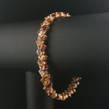 Sonia B 14k Yellow Gold 22cttw Citrine and 1cttw Diamond Link Bracelet 7.75"