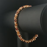 Sonia B 14k Yellow Gold 22cttw Citrine and 1cttw Diamond Link Bracelet 7.75"