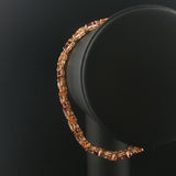 Sonia B 14k Yellow Gold 22cttw Citrine and 1cttw Diamond Link Bracelet 7.75"