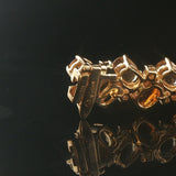 Sonia B 14k Yellow Gold 22cttw Citrine and 1cttw Diamond Link Bracelet 7.75"