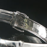 18k White Gold Sapphires and 3cttw Diamonds Heavy 36.5g Bangle Bracelet 6.5"