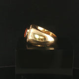 18k Yellow Gold Smoky Quartz and Diamond Heavy 21.2g Ring Size 7