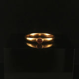 Antique 22k Yellow Gold and Bezel Set Ruby Solid 3.5mm Band Ring Size 7.25