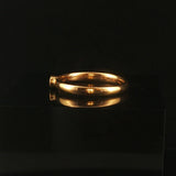 Antique 22k Yellow Gold and Bezel Set Ruby Solid 3.5mm Band Ring Size 7.25