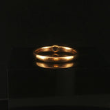 Antique 22k Yellow Gold and Bezel Set Ruby Solid 3.5mm Band Ring Size 7.25