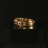 18k Yellow Gold Aqua Citrine Garnet and Diamond Vintage Band Ring Size 8.25
