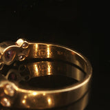 18k Yellow Gold Aqua Citrine Garnet and Diamond Vintage Band Ring Size 8.25