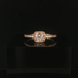 Pandora Timeless Elegance 14k Yellow Gold Square Cubic Zirconia Ring Size 9