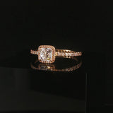 Pandora Timeless Elegance 14k Yellow Gold Square Cubic Zirconia Ring Size 9