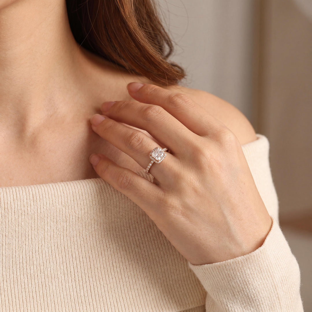 Pandora Timeless Elegance 14k Yellow Gold Square Cubic Zirconia Ring Size 9