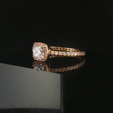 Pandora Timeless Elegance 14k Yellow Gold Square Cubic Zirconia Ring Size 9