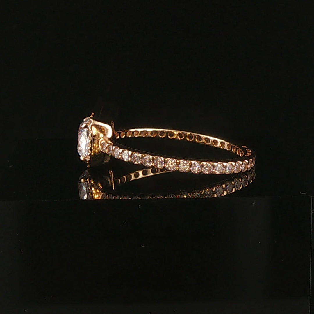 Pandora Timeless Elegance 14k Yellow Gold Square Cubic Zirconia Ring Size 9