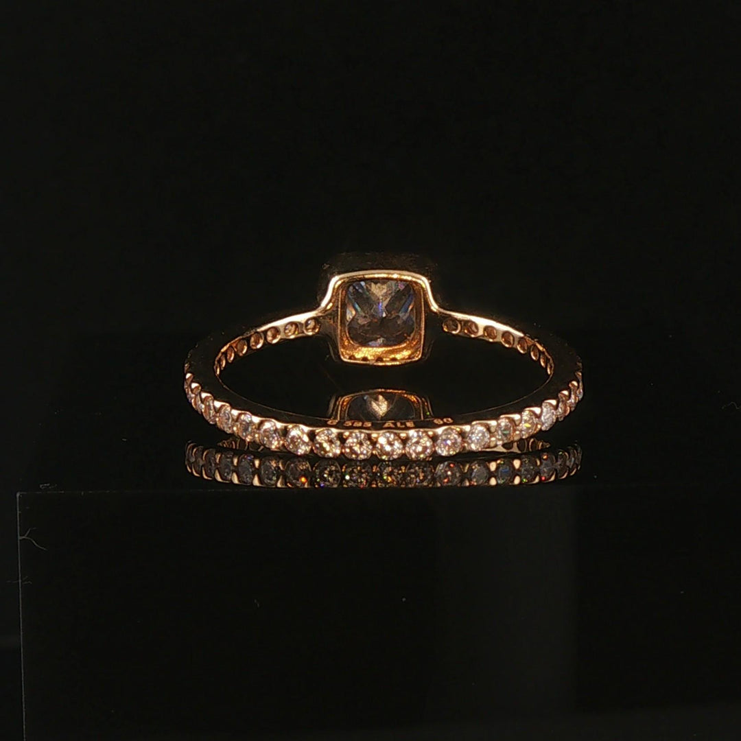 Pandora Timeless Elegance 14k Yellow Gold Square Cubic Zirconia Ring Size 9