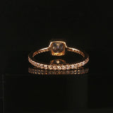 Pandora Timeless Elegance 14k Yellow Gold Square Cubic Zirconia Ring Size 9