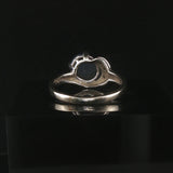 14k White Gold Blue Star Sapphire and Diamond Vintage Ring Size 7.25