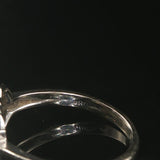 14k White Gold Blue Star Sapphire and Diamond Vintage Ring Size 7.25