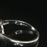 14k White Gold Blue Star Sapphire and Diamond Vintage Ring Size 7.25