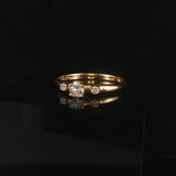 14k Yellow Gold and 0.31cttw Three Diamond Ring Size 7.5