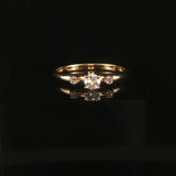 14k Yellow Gold and 0.31cttw Three Diamond Ring Size 7.5