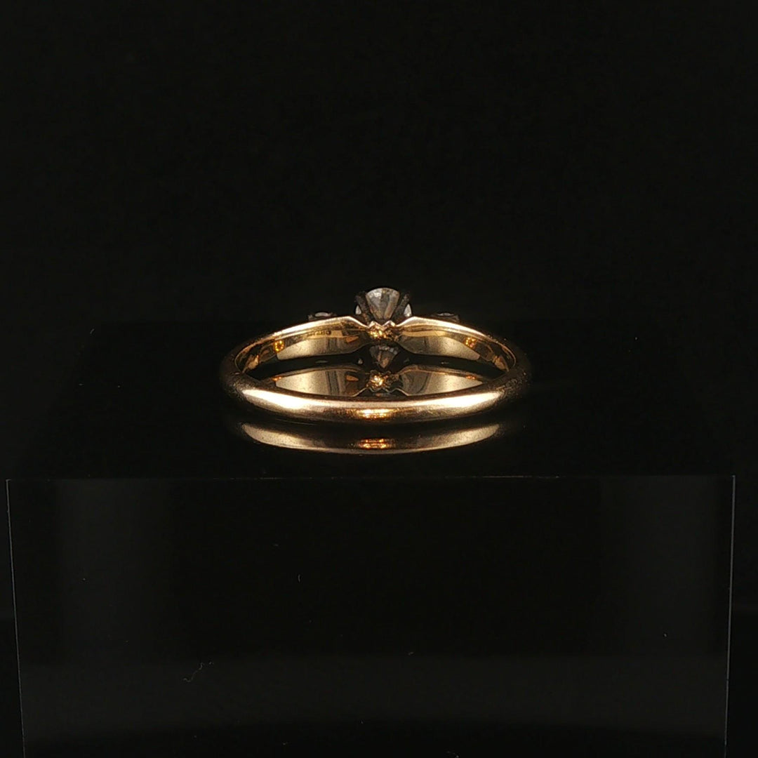 14k Yellow Gold and 0.31cttw Three Diamond Ring Size 7.5
