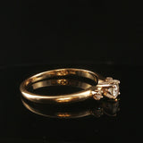 14k Yellow Gold and 0.31cttw Three Diamond Ring Size 7.5