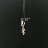 14k White Gold and 0.65cttw Diamond Heart Drop Dangle Earrings 1"