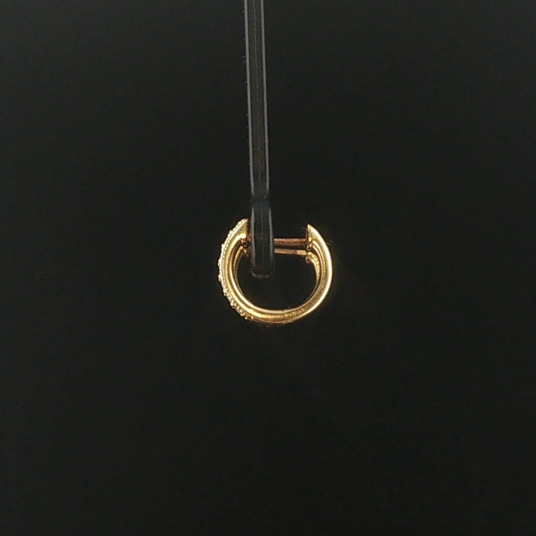 Jude Frances 14k Yellow Gold Petite Pave Diamond Hoop Earrings
