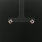 14k White Gold Blue Sapphire and Diamond Vintage Stud Earrings