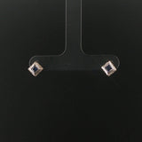 14k White Gold Blue Sapphire and Diamond Vintage Stud Earrings