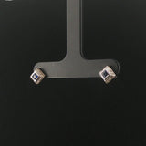 14k White Gold Blue Sapphire and Diamond Vintage Stud Earrings