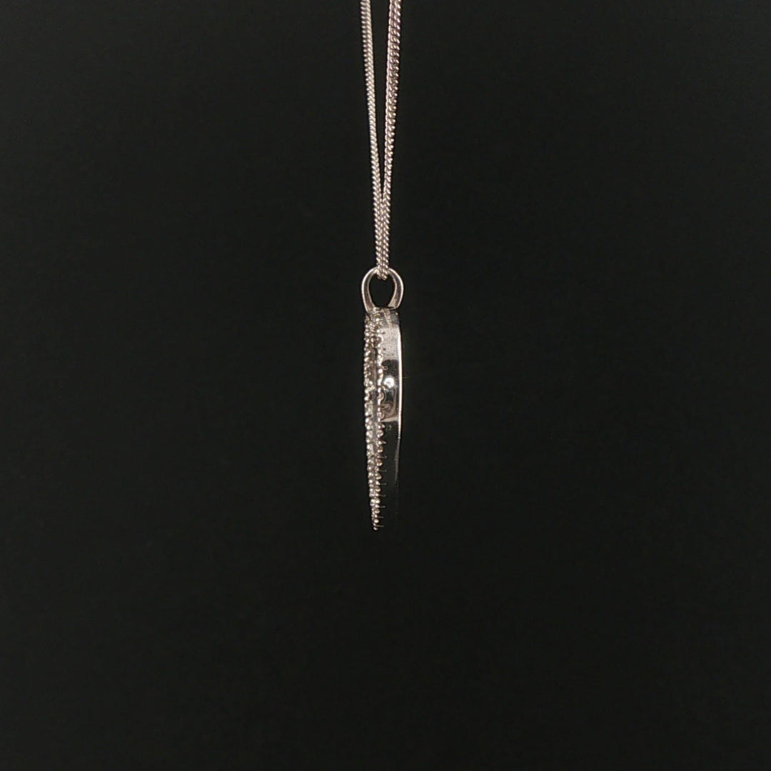 14k White Gold and 0.40cttw Diamond Heart Pendant Necklace 18"